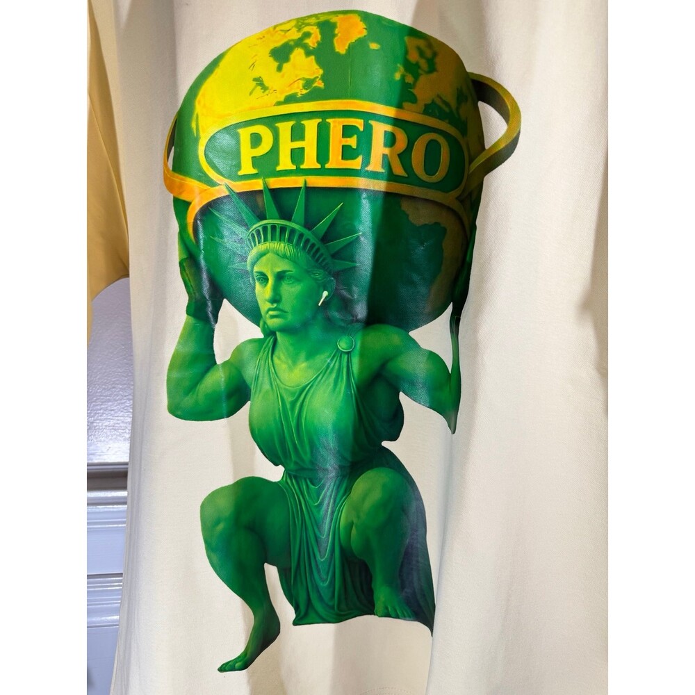 Men’s Cotton Graphic T-shirt Statue of Liberty PHERO Movement Medium - Picture 2 of 5